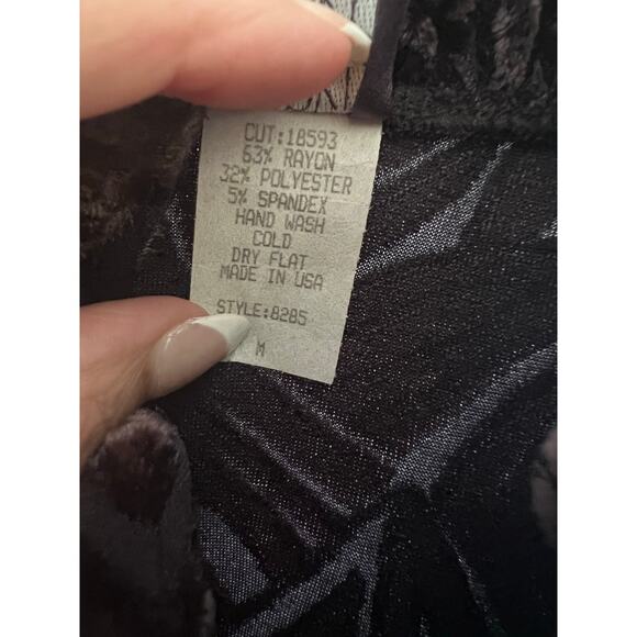 Hanky Panky Zip-up Shacket Sheer Purple Abstract Velvet Design Size Medium JL - Picture 6 of 9